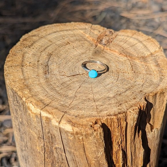 Handcrafted Navajo Turquoise Ring Genuine Native American Jewelry Sz 4 US** - Picture 8 of 9